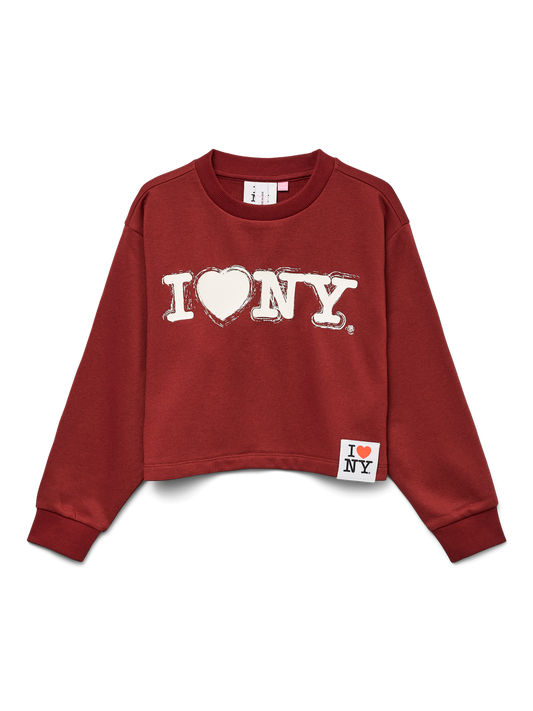 Sweat-shirt Vero moda girl Vmnewyork red ls short sweat jrs girl
