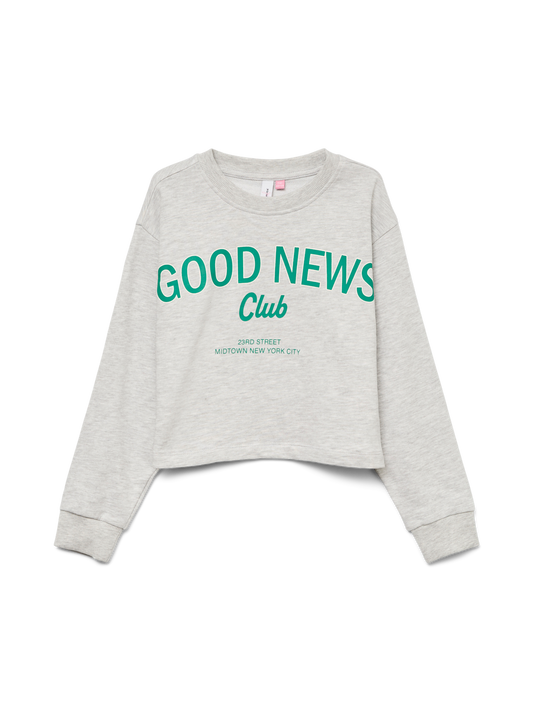 Sweat-shirt Vero moda girl Vmmillie linsey cropped sweat jrs girl