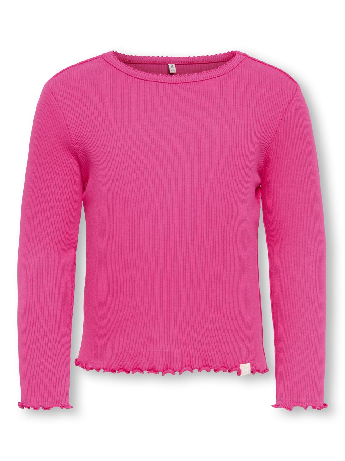 T-shirts-Kids mini girl-KMGTRINNY SLD LS ONECK TOP JRS NOOS