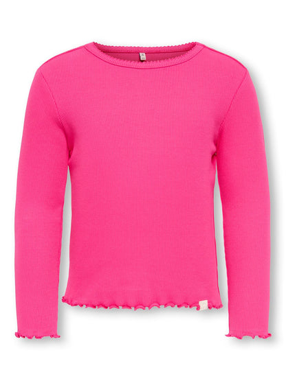 T-shirts-Kids mini girl-KMGTRINNY SLD LS ONECK TOP JRS NOOS