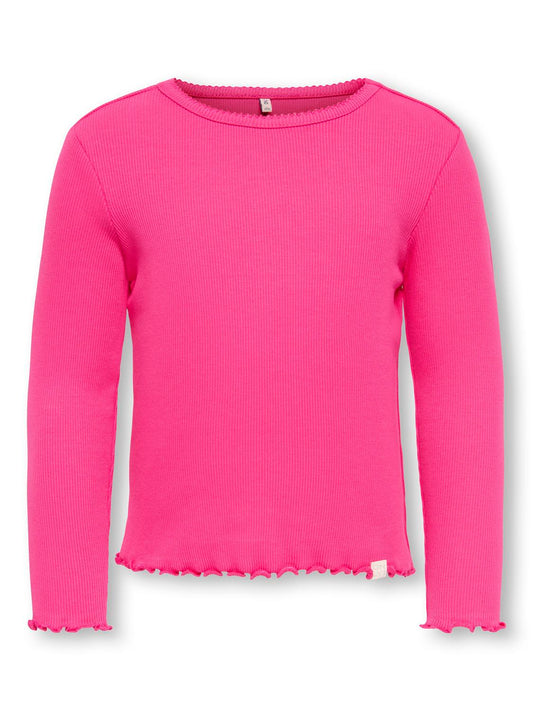 T-shirts-Kids mini girl-KMGTRINNY SLD LS ONECK TOP JRS NOOS