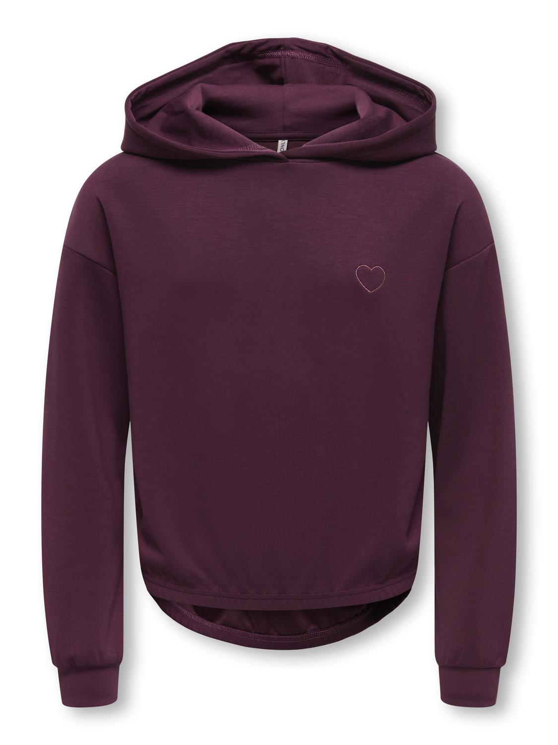 Sweat-shirt-Kids only girl-KOGADA-COOPER HEART L/S HOOD FR SWT NOOS