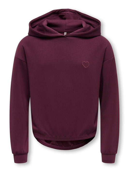 Sweat-shirt-Kids only girl-KOGADA-COOPER HEART L/S HOOD FR SWT NOOS