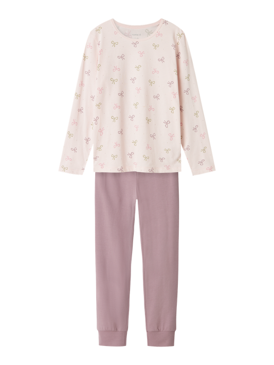Ensembles pyjama Name it kids Nkfnightset barely pink bow noos