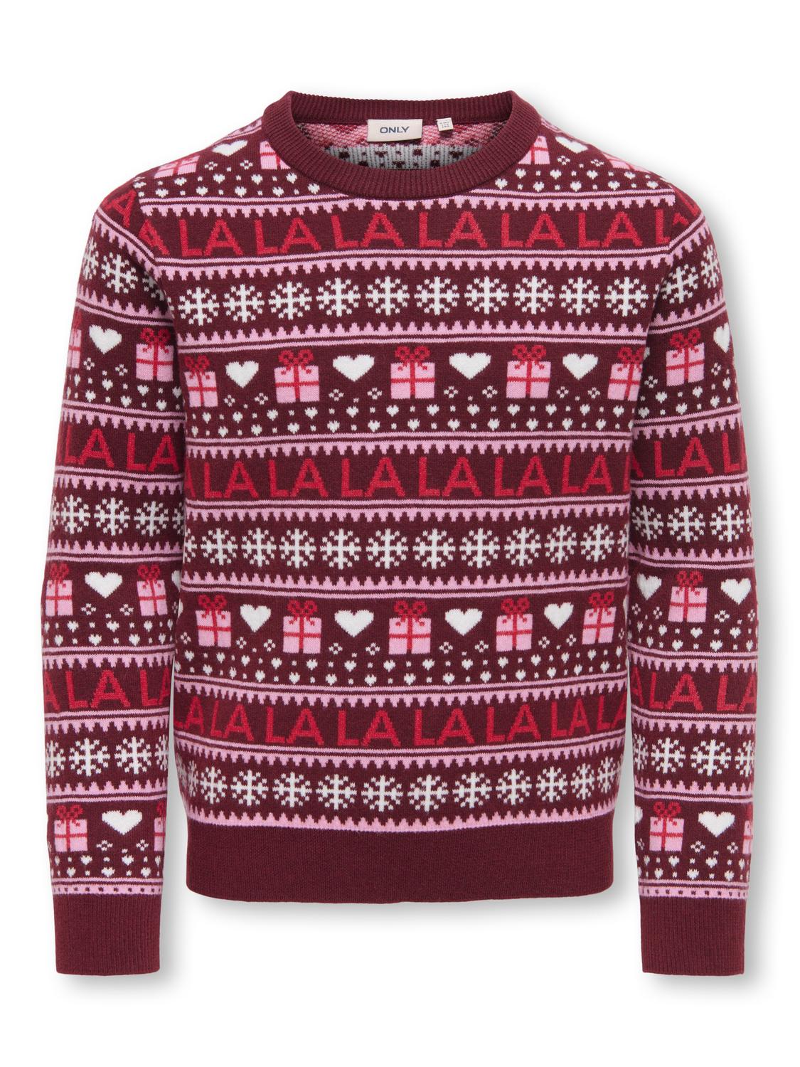 Pull-overs-Kids only girl-KOGXMAS PRESENT LS O-NECK BOX KNT