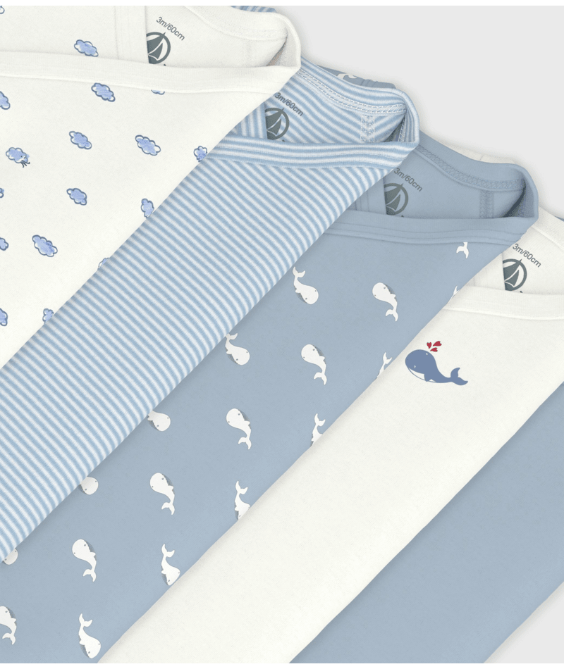 Lot de 5 bodies croisés manches longues PETIT BATEAU A0F8Q