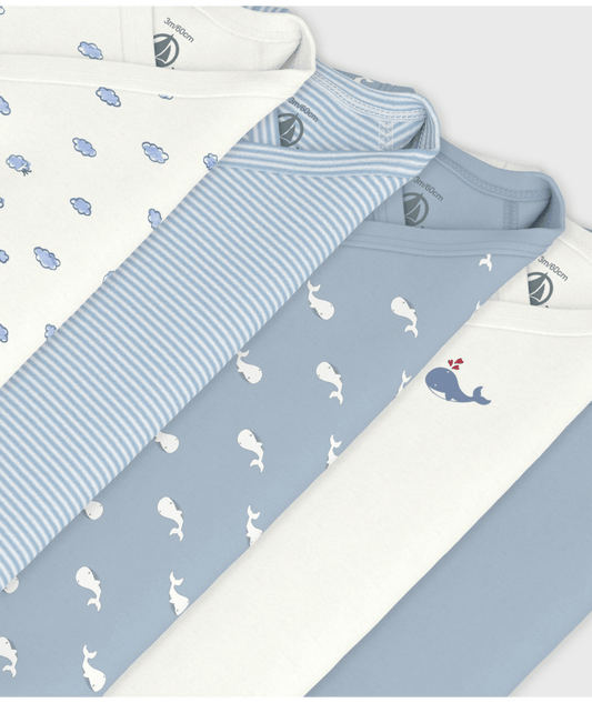 Lot de 5 bodies croisés manches longues PETIT BATEAU A0F8Q