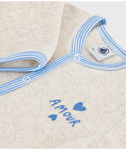 Pyjama bébé en velours uni PETIT BATEAU A0FIP