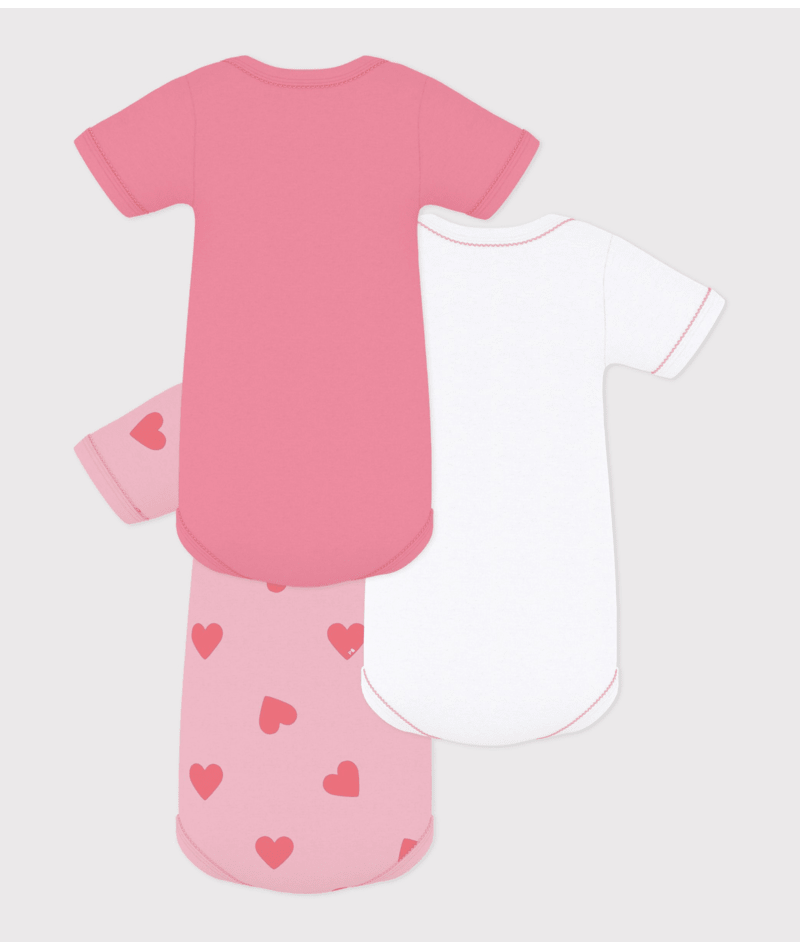 Lot de 3 bodies fille manches courtes PETIT BATEAU A0FOK