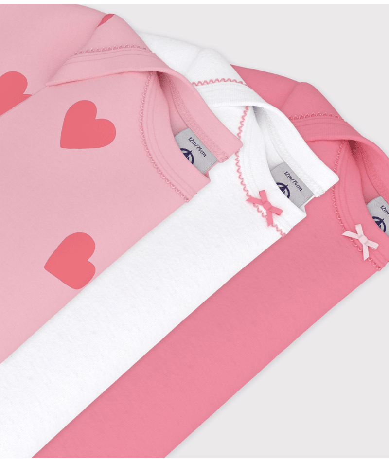 Lot de 3 bodies fille manches courtes PETIT BATEAU A0FOK