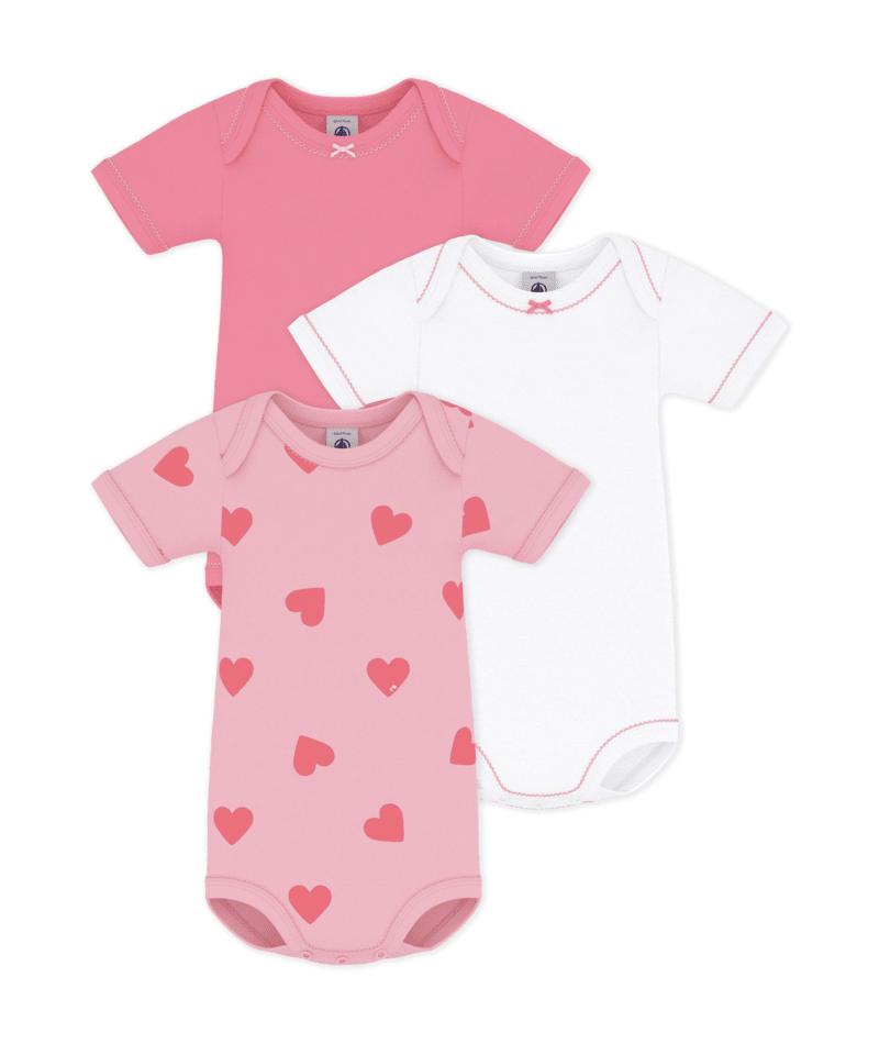 Lot de 3 bodies fille manches courtes PETIT BATEAU A0FOK