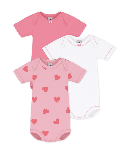 Lot de 3 bodies fille manches courtes PETIT BATEAU A0FOK