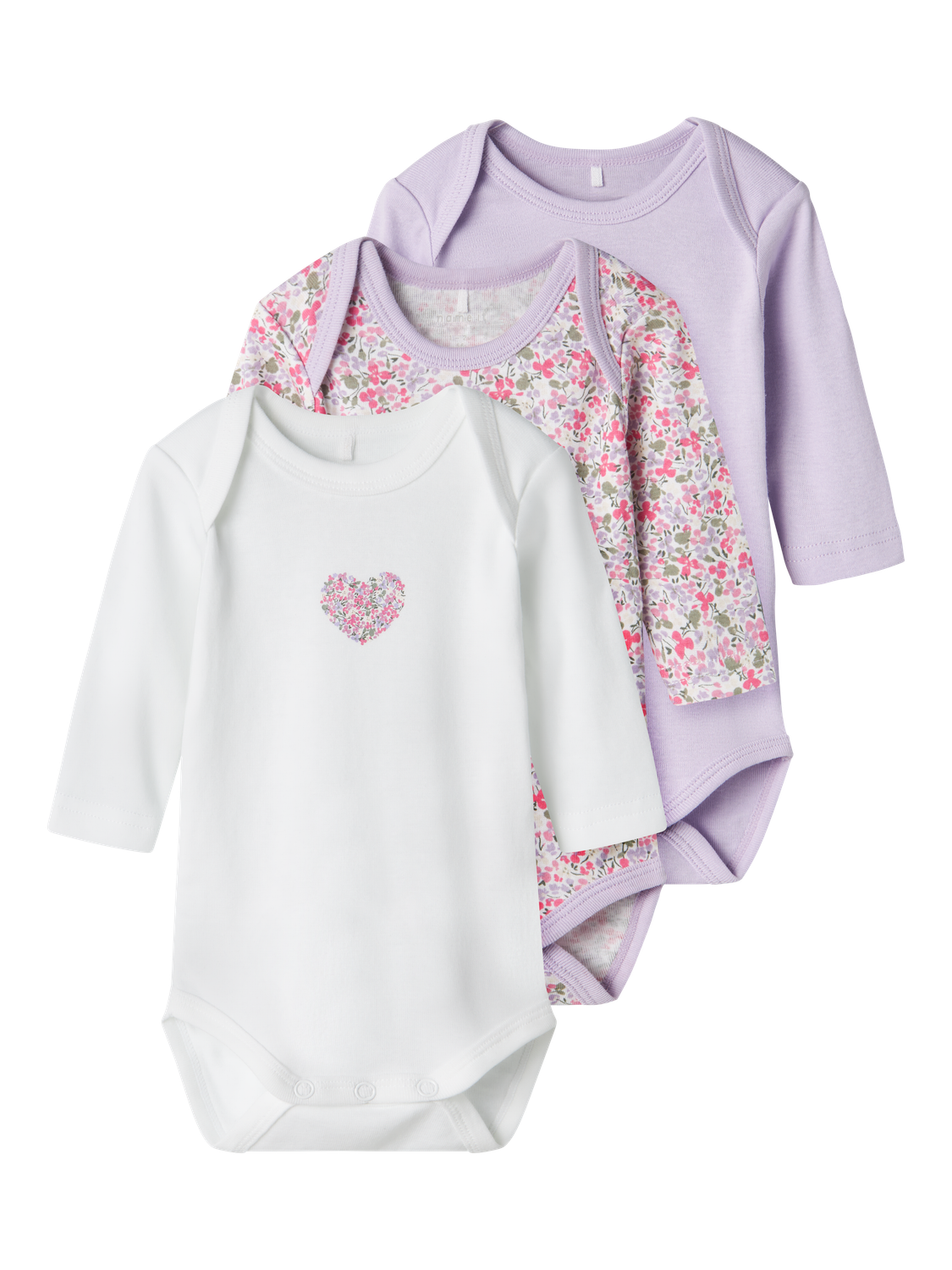 Bodies Name it baby Nbfbody 3p ls lilac petit flower noos