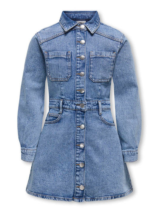 Robe courte-Kids only girl-Kogedmonton l/s short dnm dress