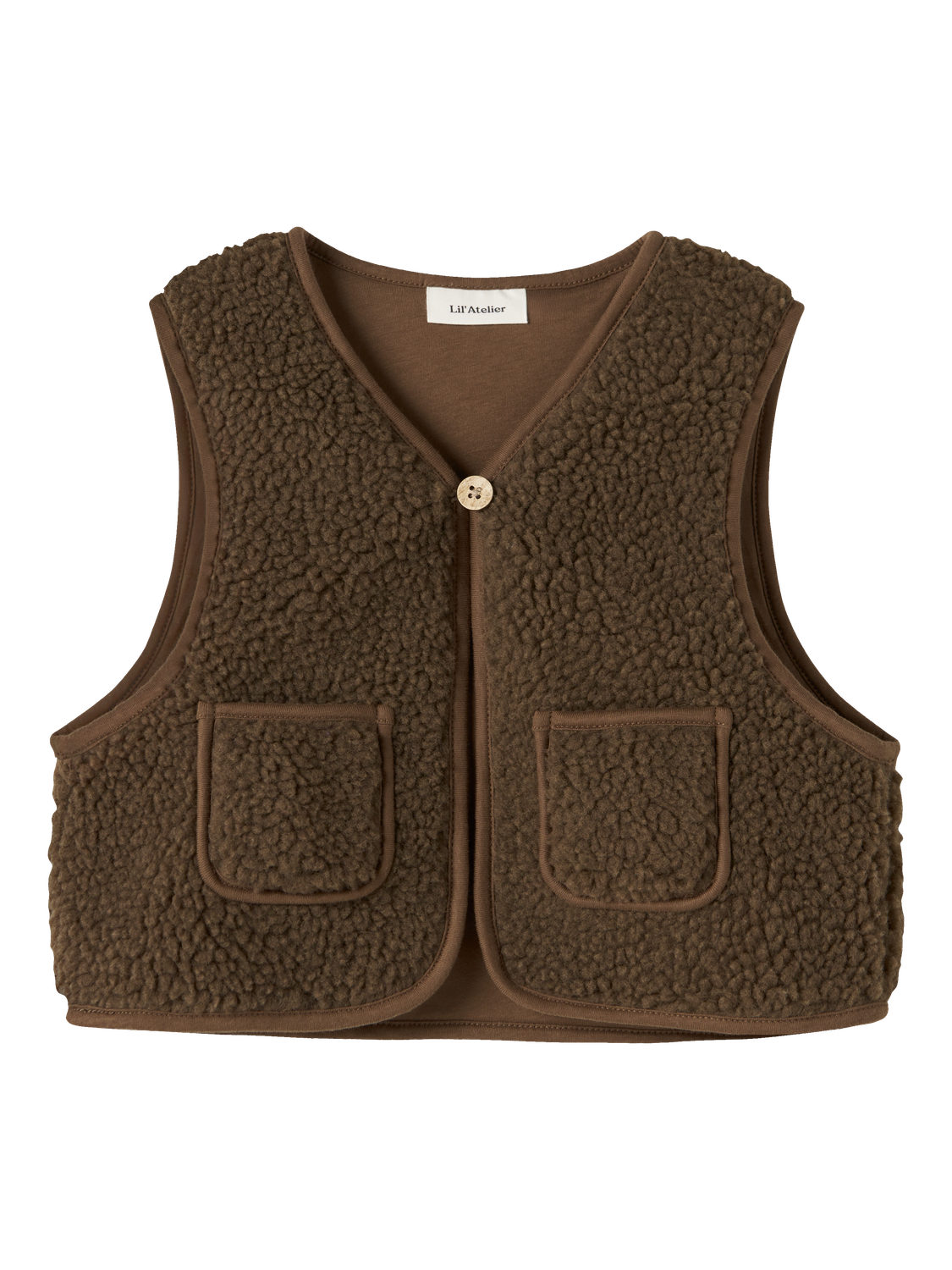 Cardigans en molleton-Lil' atelier mini-NMNJONO RLX SHERPA VEST LIL