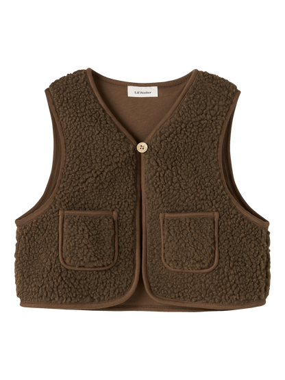 Cardigans en molleton-Lil' atelier mini-NMNJONO RLX SHERPA VEST LIL