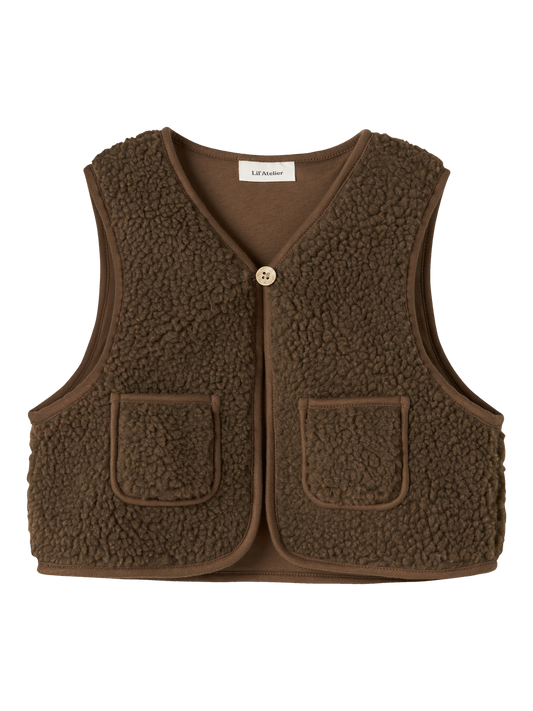 Cardigans en molleton-Lil' atelier mini-NMNJONO RLX SHERPA VEST LIL