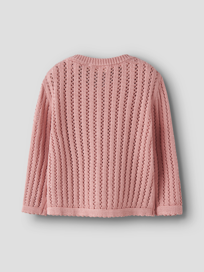 Cardigan en maille fille Lil' Atelier - Fabiola Misty rose