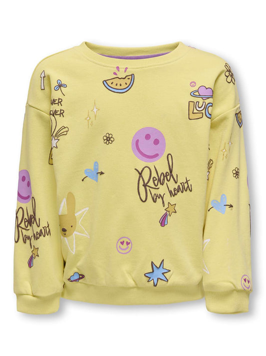 Sweat-shirt Kids mini girl Kmgleonora life l/s o-neck print ub swt